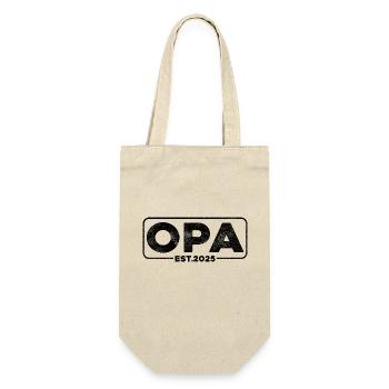 Opa 2025 - Geschenkbeutel für Flaschen - Natur - Vorne