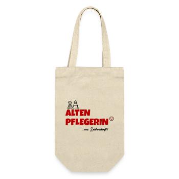 Altenpflegerin aus Leidenschaft - Geschenkbeutel für Flaschen - Natur - Vorne