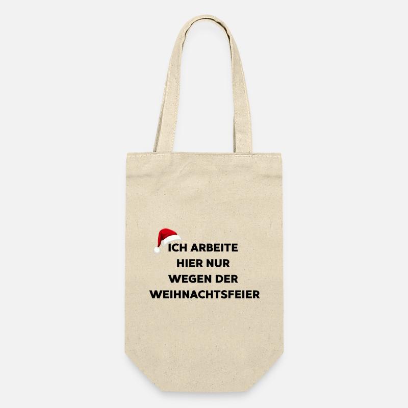 Ich arbeite hier nur wegen der Weihnachtsfeier - Geschenkbeutel für Flaschen - Natur