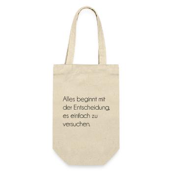 Motivierender Spruch  - Geschenkbeutel für Flaschen - Natur - Vorne