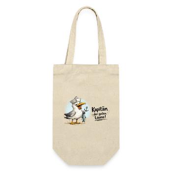 Küstensegler Möwe   - Kapitän der guten Laune - Geschenkbeutel für Flaschen - Natur - Vorne