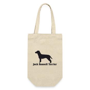 Jack Russell Terrier Silhouette - Geschenkbeutel für Flaschen - Natur - Vorne