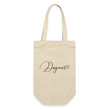 Dagmar Name Vorname Mädchen - Geschenkbeutel für Flaschen - Natur - Vorne