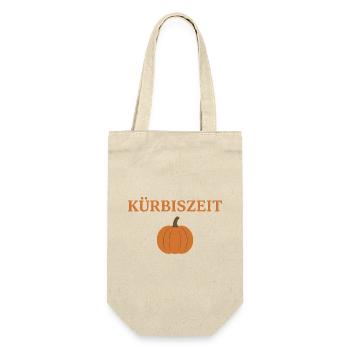 Kürbiszeit Herbst Motiv - Geschenkbeutel für Flaschen - Natur - Vorne