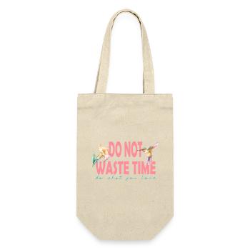 Do not waste time do what you love - Geschenkbeutel für Flaschen - Natur - Vorne