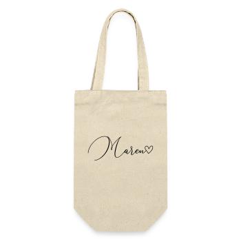Maren Name Vorname Mädchen - Geschenkbeutel für Flaschen - Natur - Vorne