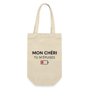Mon chéri, tu m’épuises - Sac à bouteille - nature - Devant