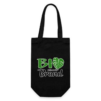 Bio is my Brand - Geschenkbeutel für Flaschen - Schwarz - Vorne