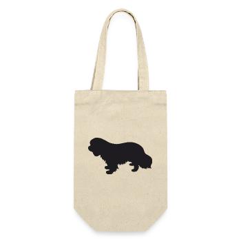 Cavalier King Charles Spaniel Silhouette - Geschenkbeutel für Flaschen - Natur - Vorne