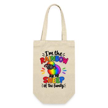 I’m the Rainbow Sheep of the Family  - Geschenkbeutel für Flaschen - Natur - Vorne