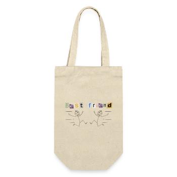 BEST FRIEND one - Gift Bag for Bottles - nature - Front
