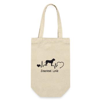 Boerboel mit Herzschlag - Geschenkbeutel für Flaschen - Natur - Vorne