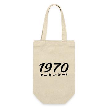 1970 Retro Style 1970 Geburtstag 1970 Vintage - Geschenkbeutel für Flaschen - Natur - Vorne