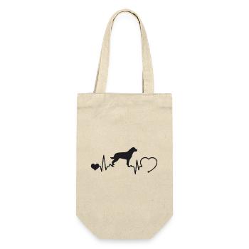 Rottweiler mit Herzschlag - Geschenkbeutel für Flaschen - Natur - Vorne