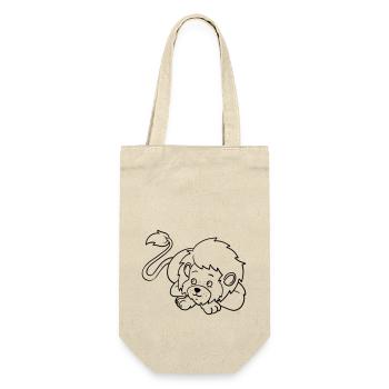 🦁 Cute lion for creative minds & little artists - Gift Bag for Bottles - nature - Front