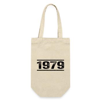 1979 Retro 1979 Geburtstag 1979 Vintage 1979 - Geschenkbeutel für Flaschen - Natur - Vorne
