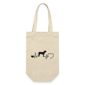 Boerboel mit Herzschlag - Geschenkbeutel für Flaschen - Natur - Vorne