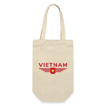 Vietnam Fan, Outfit T Shirt Design - Geschenkbeutel für Flaschen - Natur - Vorne
