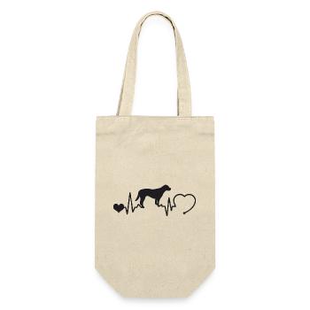 Labrador mit Herzschlag - Geschenkbeutel für Flaschen - Natur - Vorne