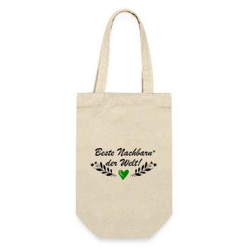Beste Nachbarn der Welt - Geschenkbeutel für Flaschen - Natur - Vorne