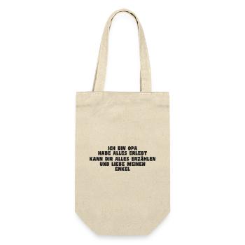 Ich bin Opa und liebe meinen Enkel - Geschenkbeutel für Flaschen - Natur - Vorne
