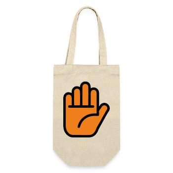 Hand / Stop / No. - Gift Bag for Bottles - nature - Front