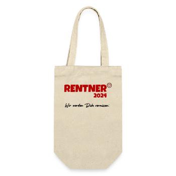 Rentner 2024 vermissen - Geschenkbeutel für Flaschen - Natur - Vorne