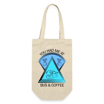Bus Busfahrer Schulbus Autobus Busfahrerin Kaffee - Geschenkbeutel für Flaschen - Natur - Vorne