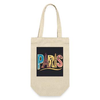 PARIS Pariser Sehenswürdigkeiten Eiffelturm, Sacré-Cœur - Geschenkbeutel für Flaschen - Natur - Vorne