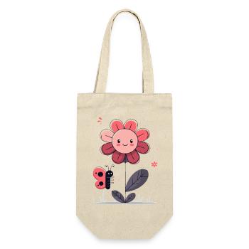 Blume mit Schmetterling - Geschenkbeutel für Flaschen - Natur - Vorne