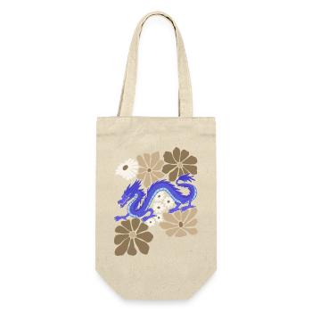 Blumenblauer Drache - Geschenkbeutel für Flaschen - Natur - Vorne
