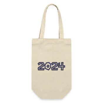2024. FROHES NEUES JAHR. SILVESTER. NEUJAHR - Geschenkbeutel für Flaschen - Natur - Vorne