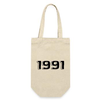Millésime 1991 Naissance Anniversaire Rétro 1991 - Sac à bouteille - nature - Devant
