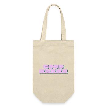 Gutes Karma Retro Pop - Geschenkbeutel für Flaschen - Natur - Vorne