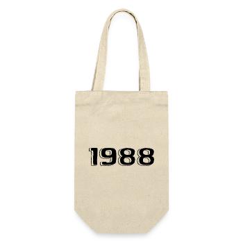 Jahrgang 1988 geboren Geburtstag Retro 1988 - Geschenkbeutel für Flaschen - Natur - Vorne