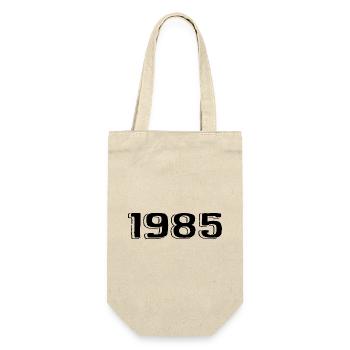 Jahrgang 1985 geboren Geburtstag Retro 1985 - Geschenkbeutel für Flaschen - Natur - Vorne