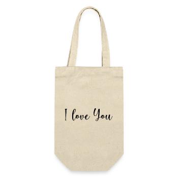 PAAR. ICH HABE GERADE GEHEIRATET. Junggesellinnenabschied. VALENTINSTAG. MARIES - Geschenkbeutel für Flaschen - Natur - Vorne