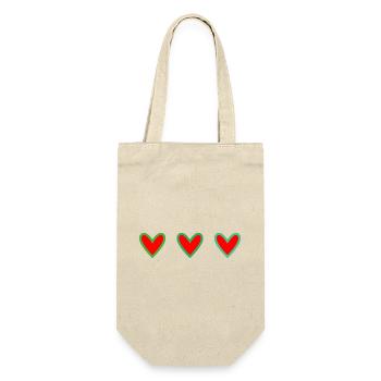 HERZ. HERZ. VALENTINSTAG. LIEBE. LIEBE - Geschenkbeutel für Flaschen - Natur - Vorne