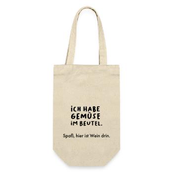 Ich habe Gemüse im Beutel. - Wein - Geschenkbeutel für Flaschen - Natur - Vorne