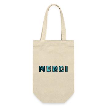 GELIEBTE. MEISTER. VIELEN DANK. DANKE, HERRIN. MEISTER - Geschenkbeutel für Flaschen - Natur - Vorne