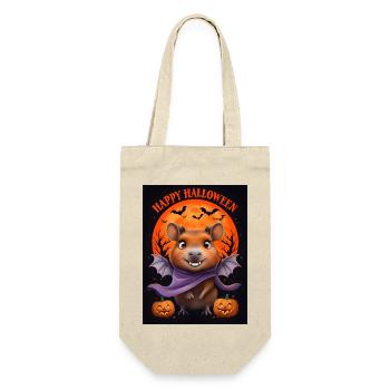 Halloween Capybara Geist Geschenkidee - Geschenkbeutel für Flaschen - Natur - Vorne