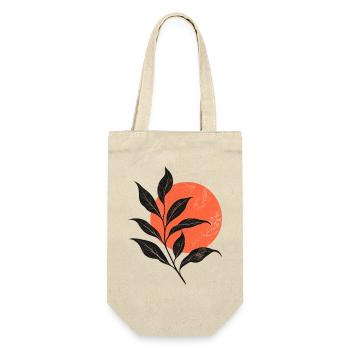 Sunset Leaf Silhouette - Geschenkbeutel für Flaschen - Natur - Vorne