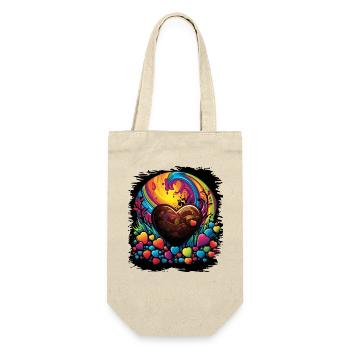flower power 60s funny quote statement awesome - Geschenkbeutel für Flaschen - Natur - Vorne