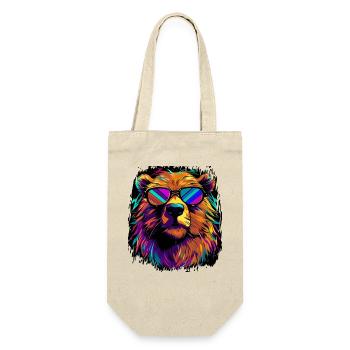 awesome adult animal beavers cycling dabar - Geschenkbeutel für Flaschen - Natur - Vorne