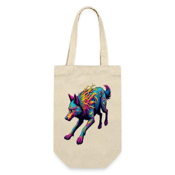 Loup courant psychédélique – Neon Fantasy Animal Art - Sac à bouteille - nature - Devant