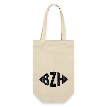 BZH Breizh Rugby Rugby Fans Vintage - Gift Bag for Bottles - nature - Front