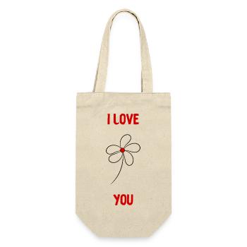 VALENTINE'S DAY. Bachelorette party. I LOVE YOU. I LOVE YOU. LOVE - Gift Bag for Bottles - nature - Front