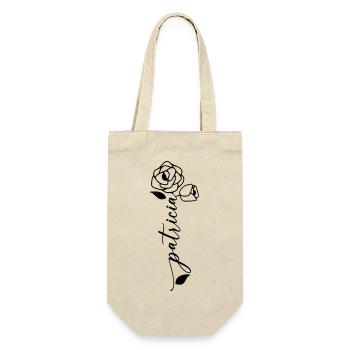 Patricia Name Vorname Namensblume - Geschenkbeutel für Flaschen - Natur - Vorne