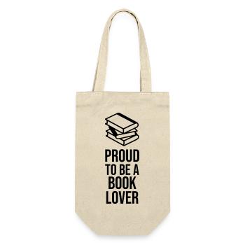 Proud to be a Book Lover - Minimalist Line Art - Gift Bag for Bottles - nature - Front
