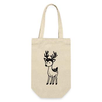 Hirsch - Geschenkbeutel für Flaschen - Natur - Vorne